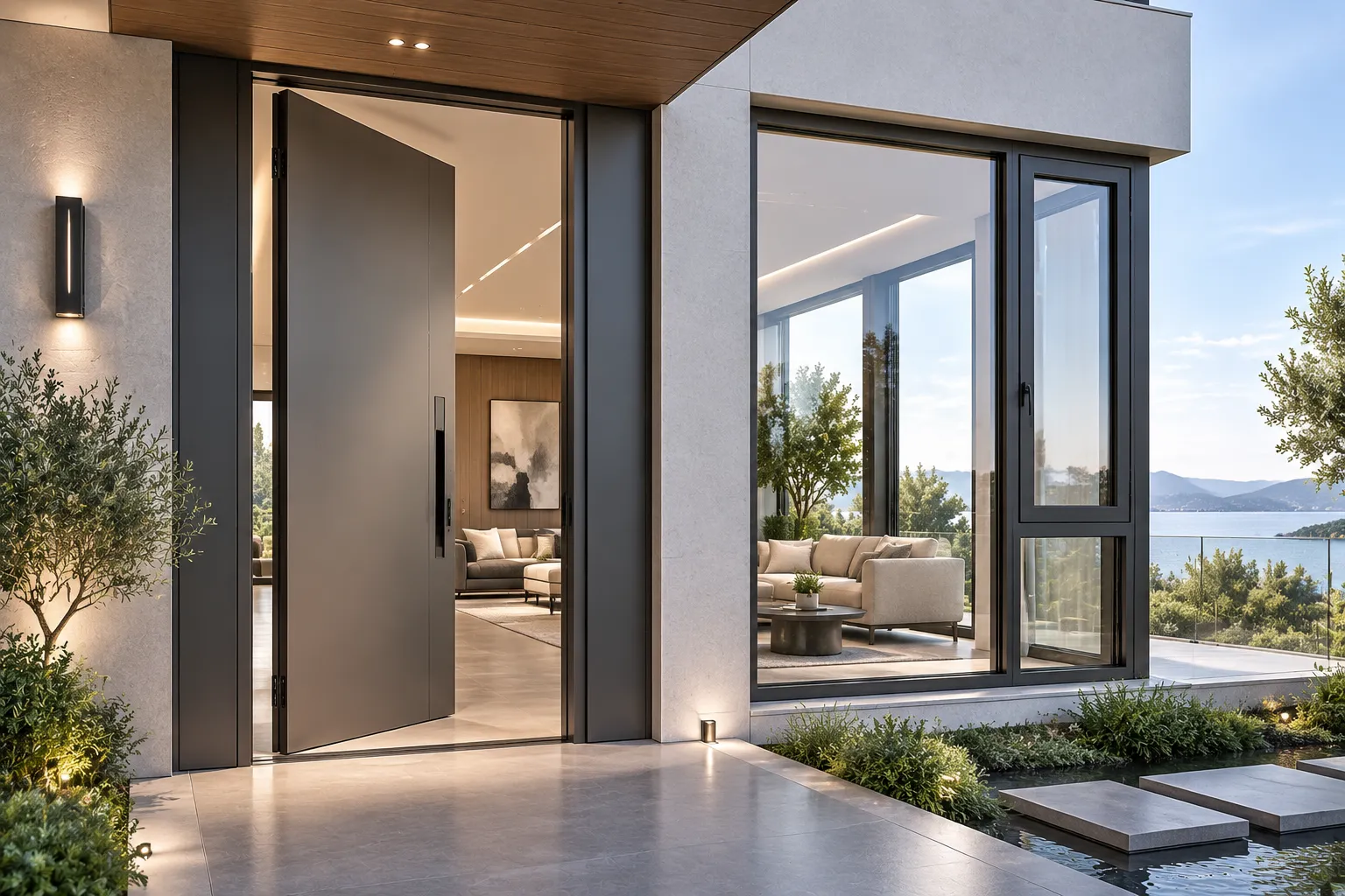 Modern Flush Panel Entry Door