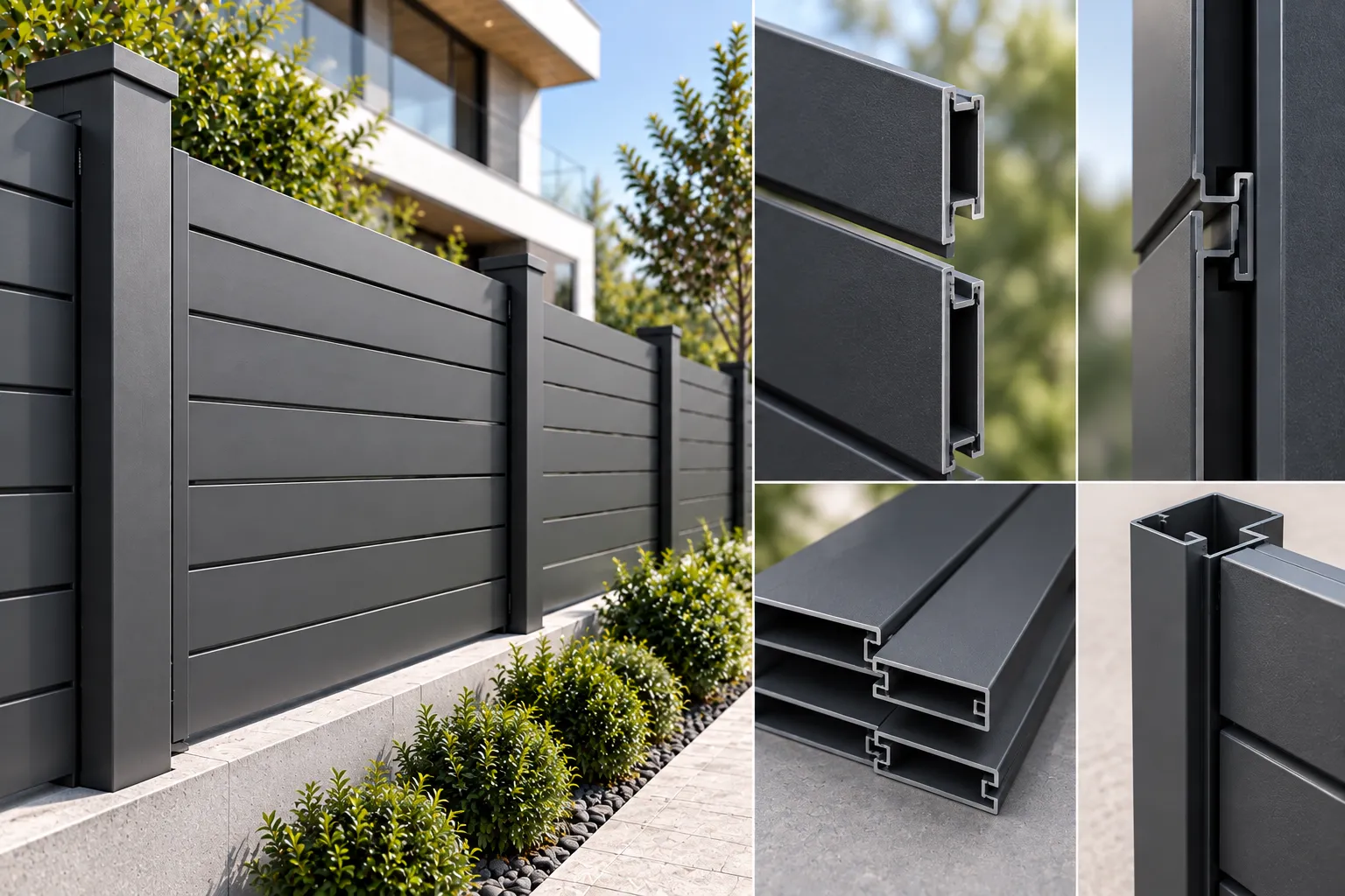 Full Privacy Tongue and Groove Aluminum Fence Panels