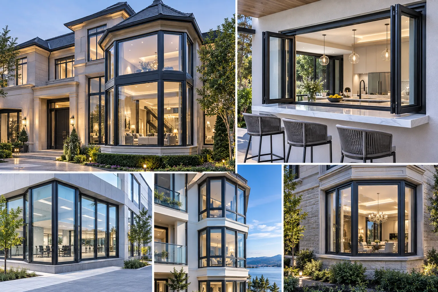 Aluminum bi-fold window system architectural integration preview