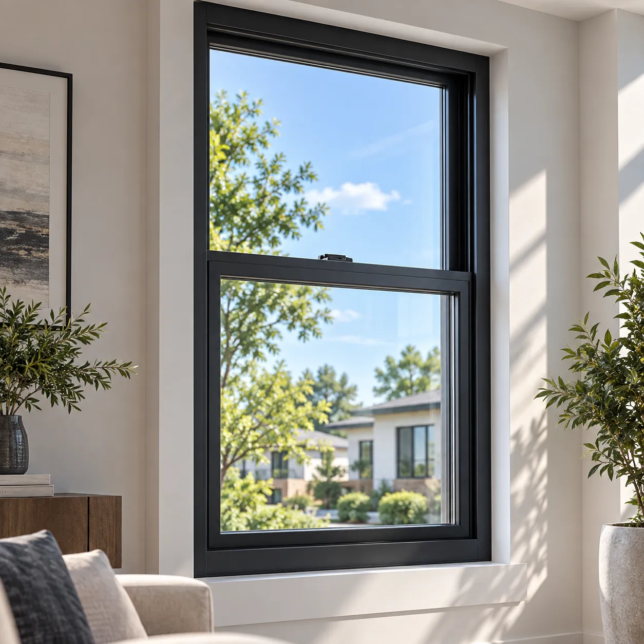Single Hung Aluminum Window Structural Cross-Section
