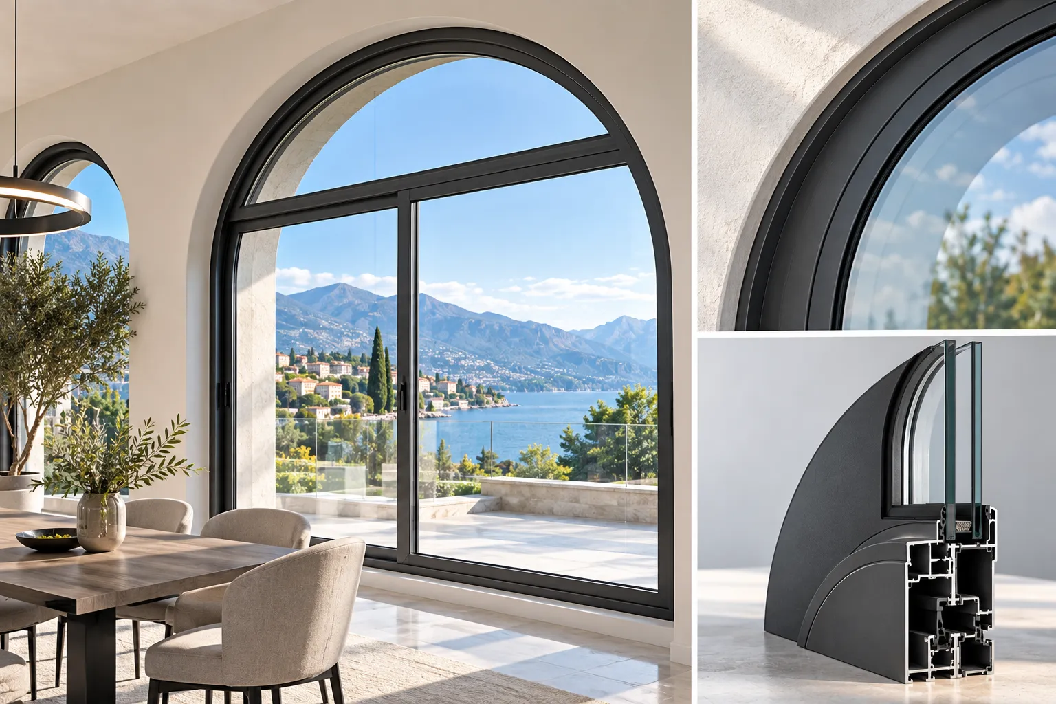 Half-Round and Chord Arch Architectural Aluminum Profile