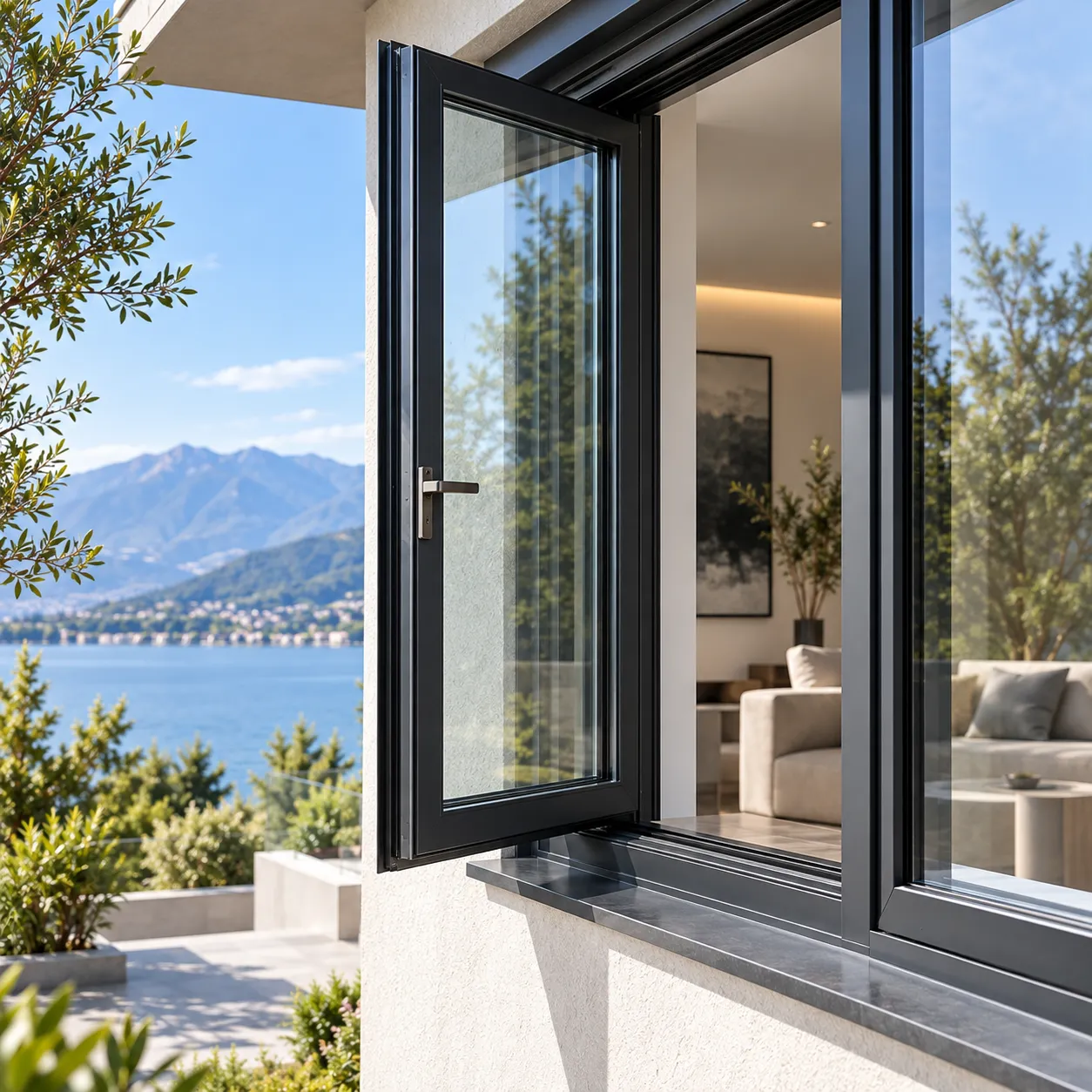 Thermally Broken Aluminum Casement Window Profile