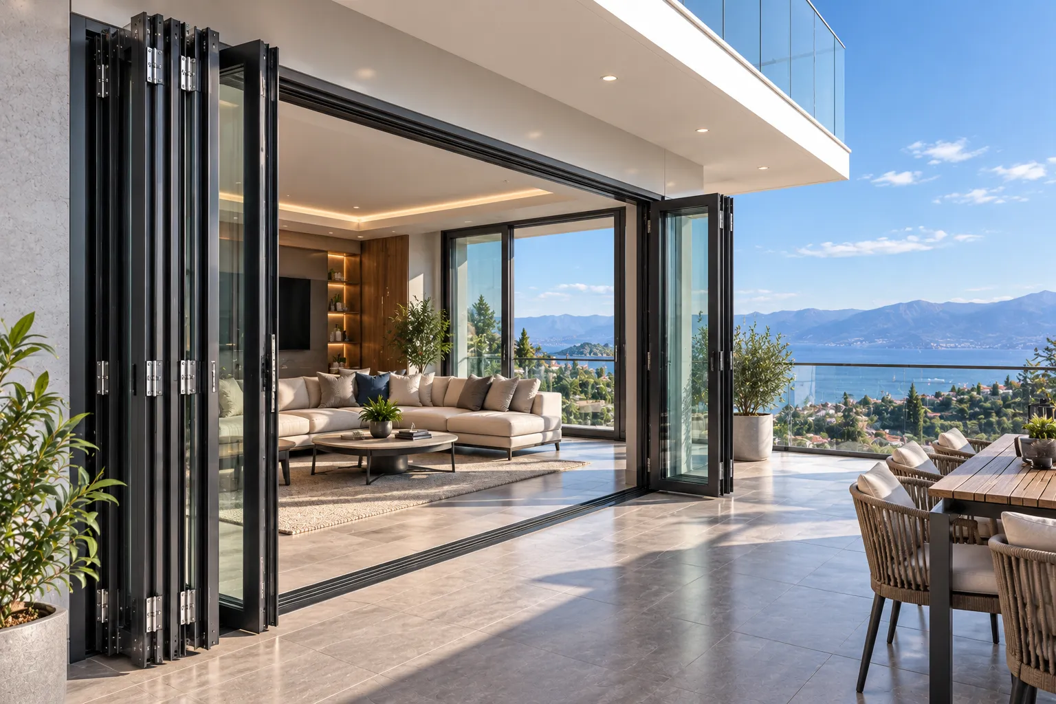 Modern Low-Energy Villa Triple Glazed Folding Windows in Munich Germany