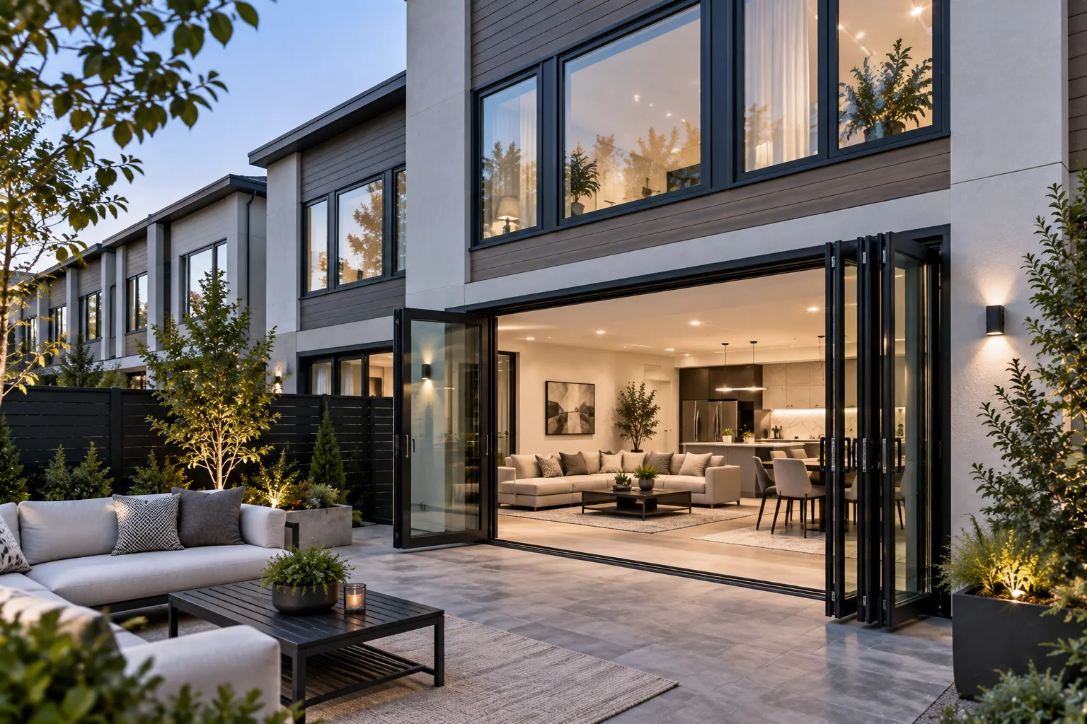 Urban Suburban Townhome Upgrade Tilt and Turn Windows and Bi-Fold Doors
