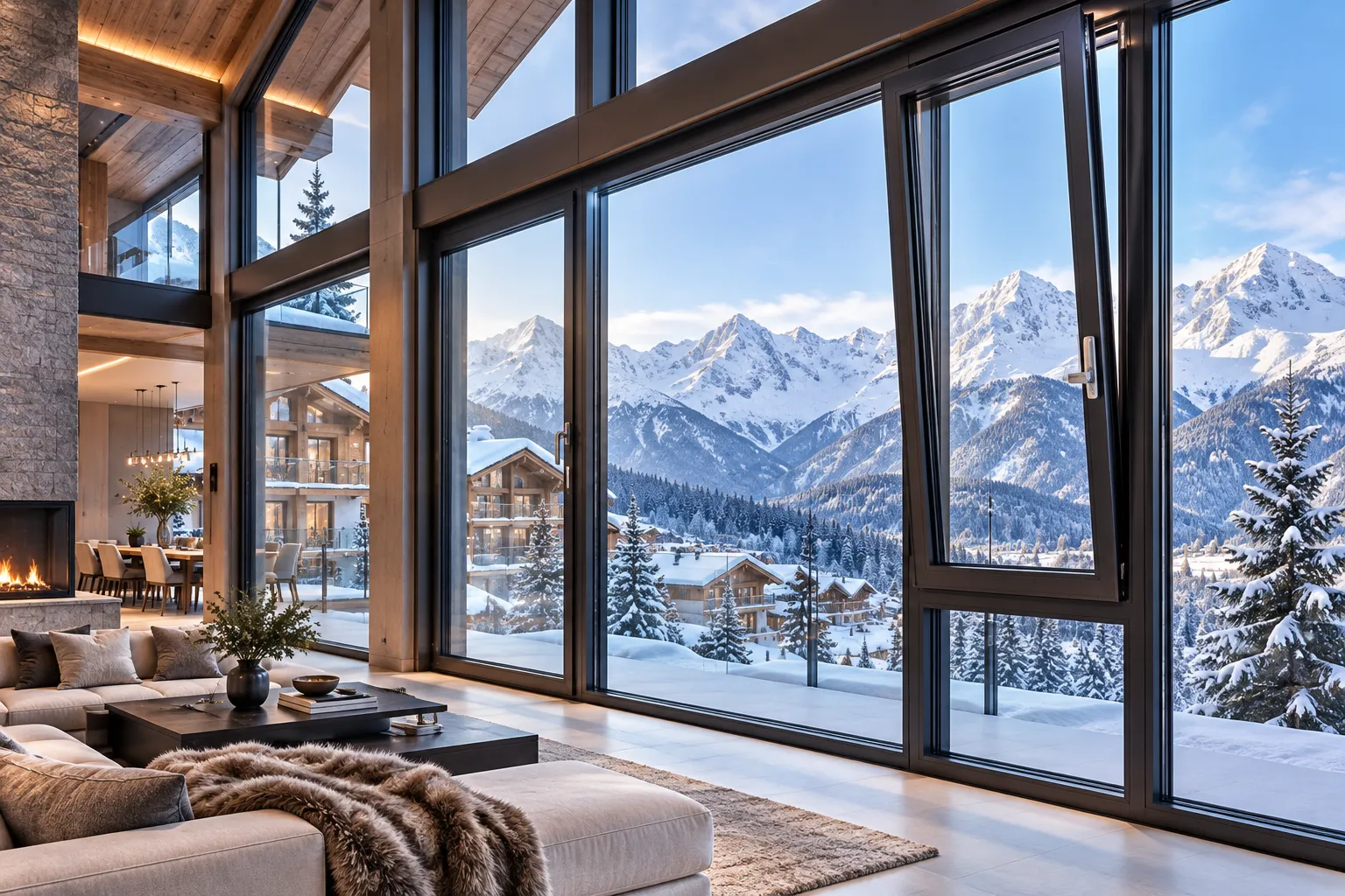 Five-Star Alpine Resort thermal break tilt and turn window systems in Zurich, Switzerland