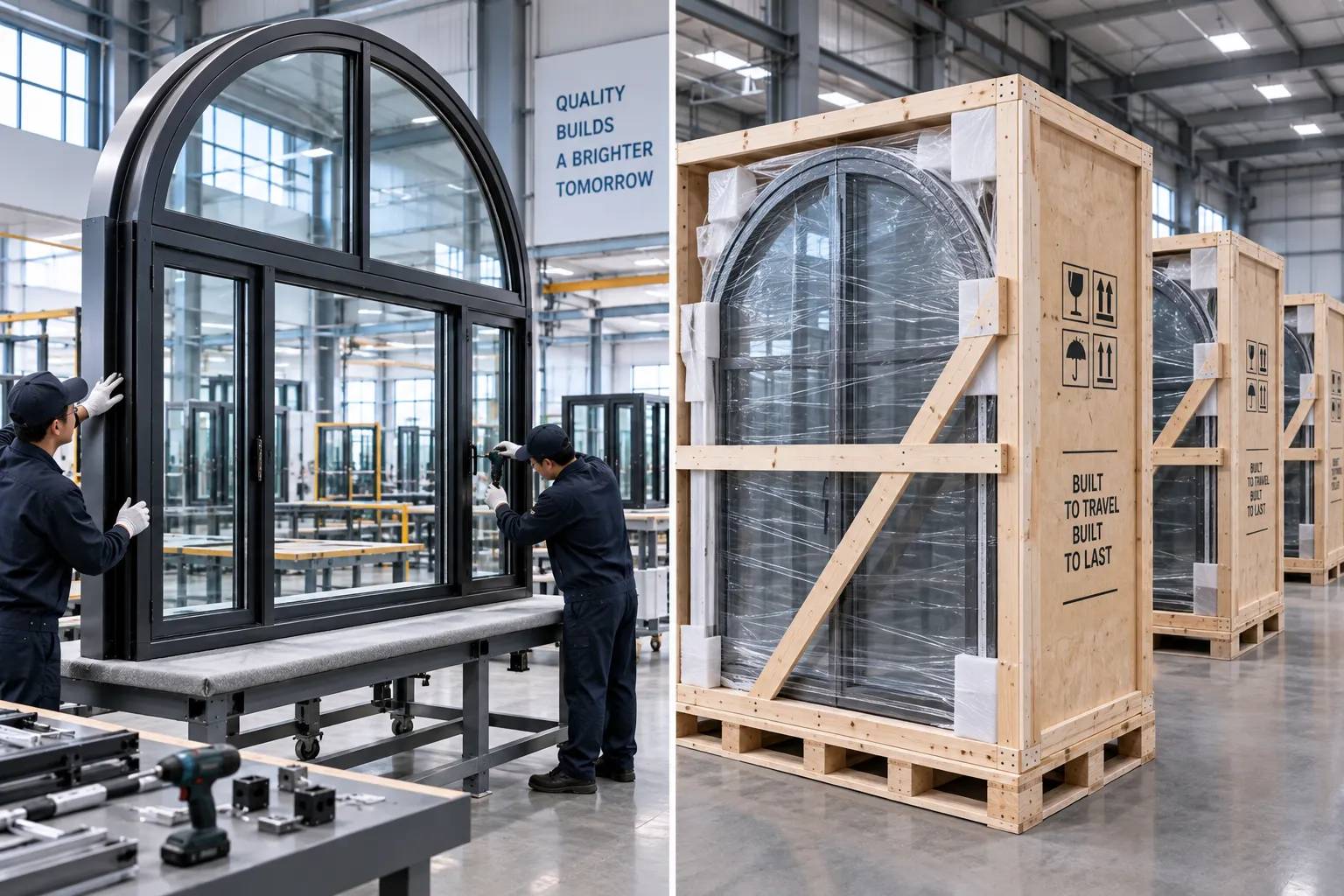 Factory Pre Assembly Rig Testing and Wooden Crate Packaging