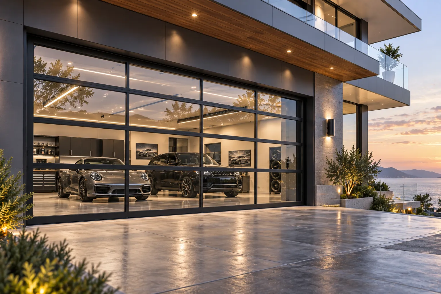 Full-View Glass Garage Door System