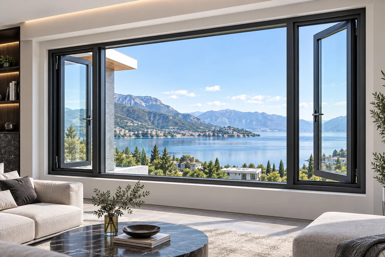 Thermally Broken Aluminum Bay Window with Casement Flankers