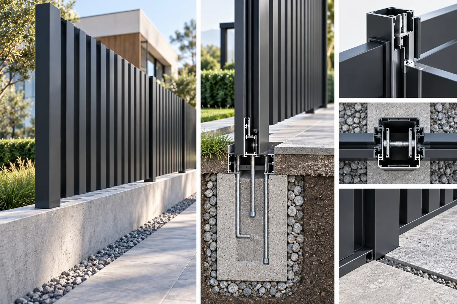 Custom Architectural Aluminum Perimeter Fencing and Motorized Gates