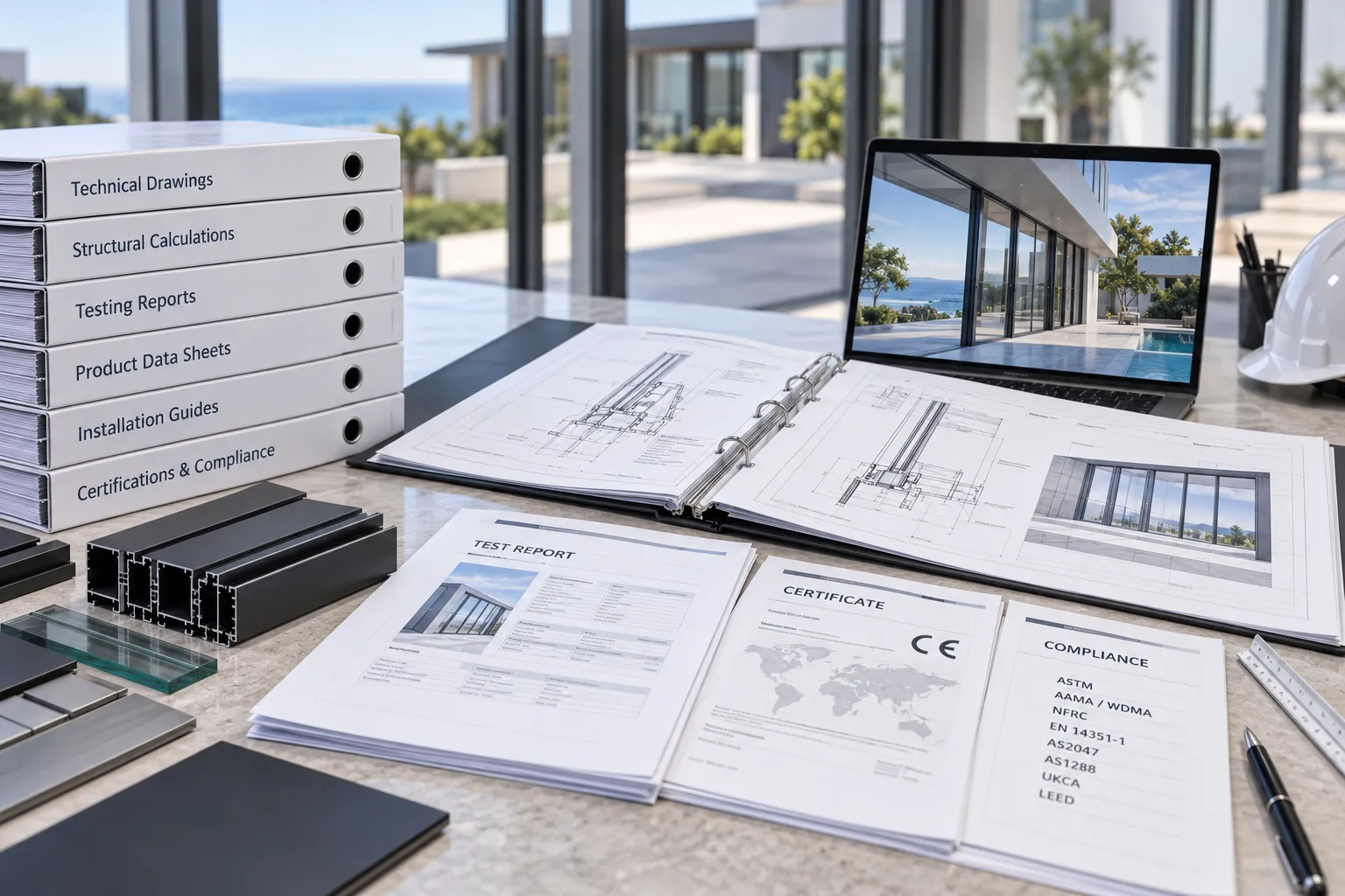 BIM coordinated architectural aluminum engineering shop drawings and structural details
