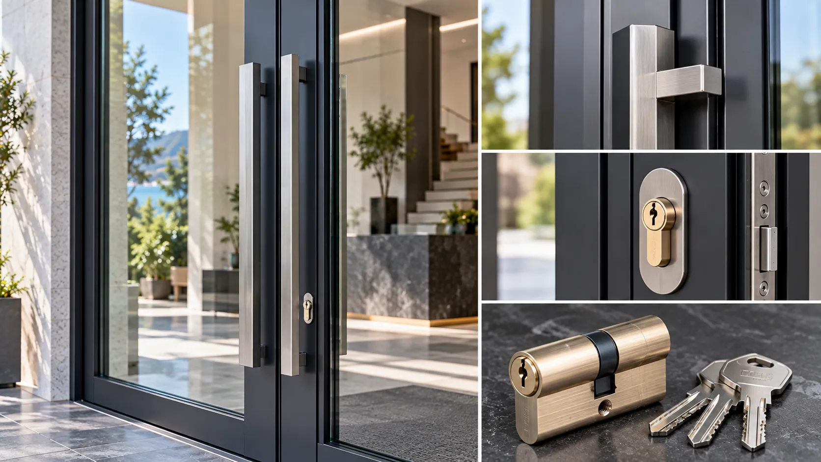 Solid brass lock cylinder and architectural handle finishes