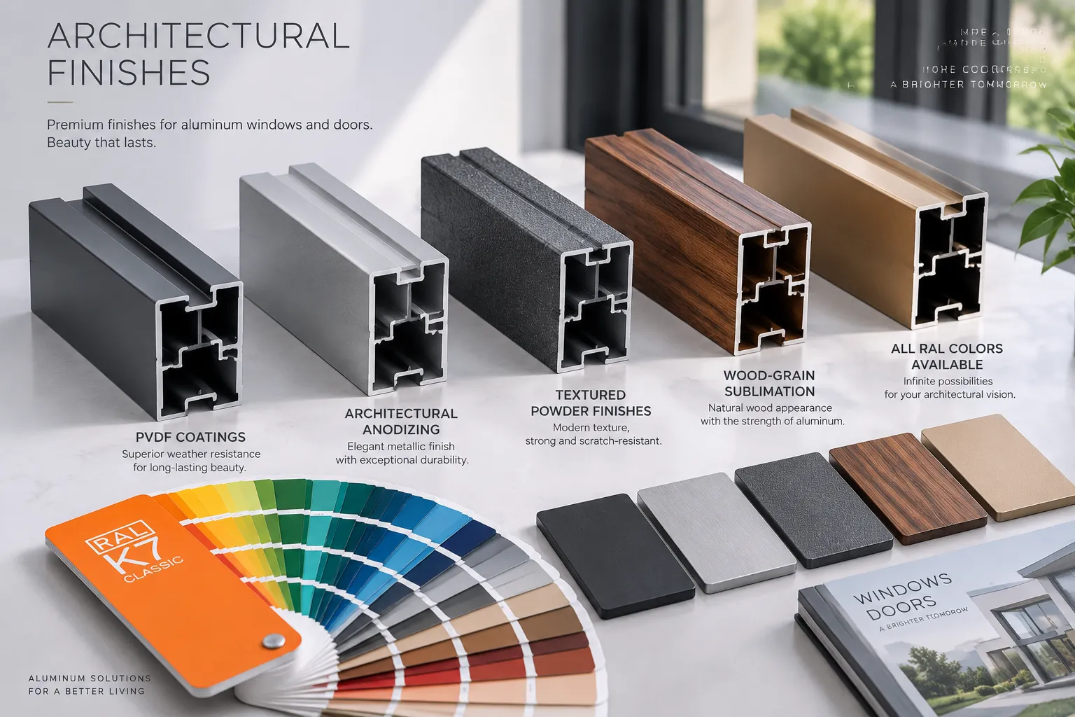 Custom front door finishes and RAL color options