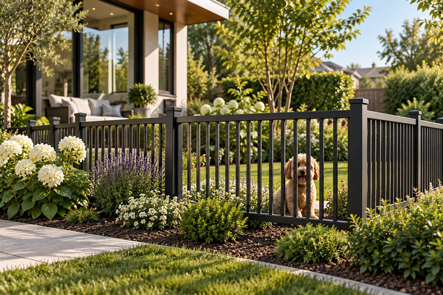 Garden and Pet Containment Aluminum Picket Fencing