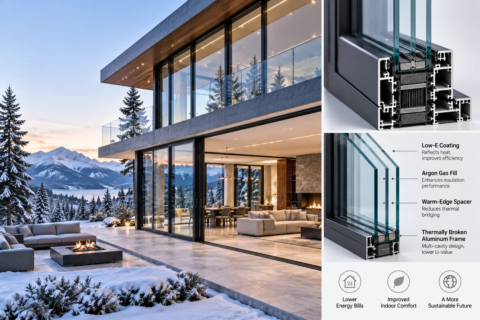 Passive low energy aluminum window system