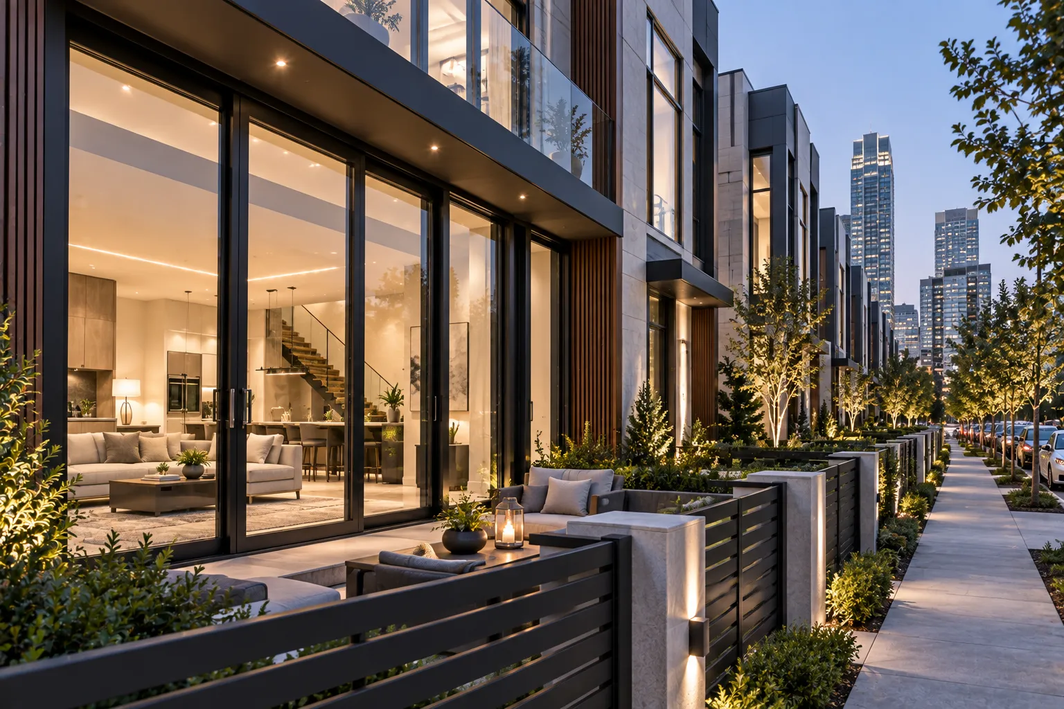 Urban townhome aluminum windows and doors