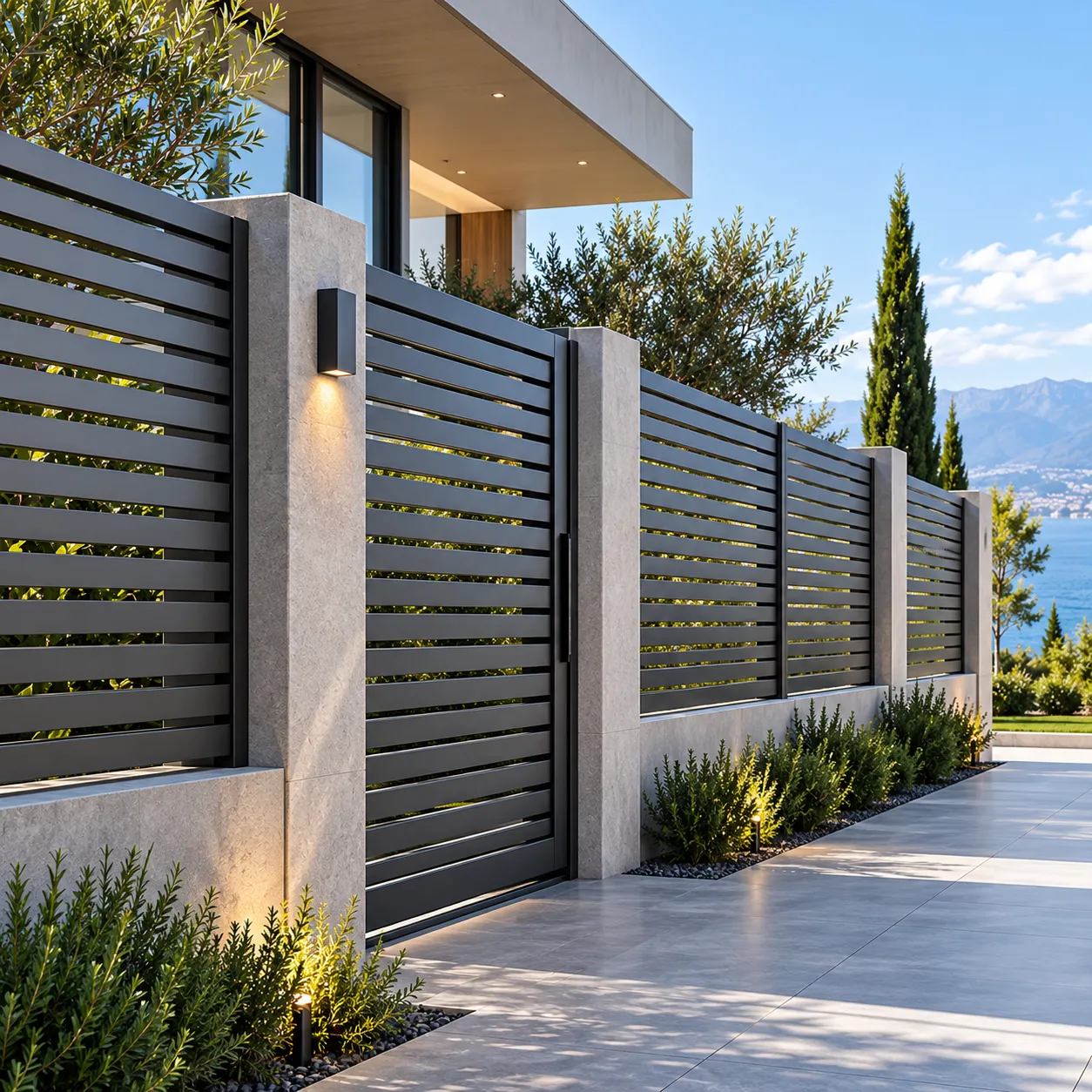 Modular Architectural Aluminum Louver Privacy Fence System
