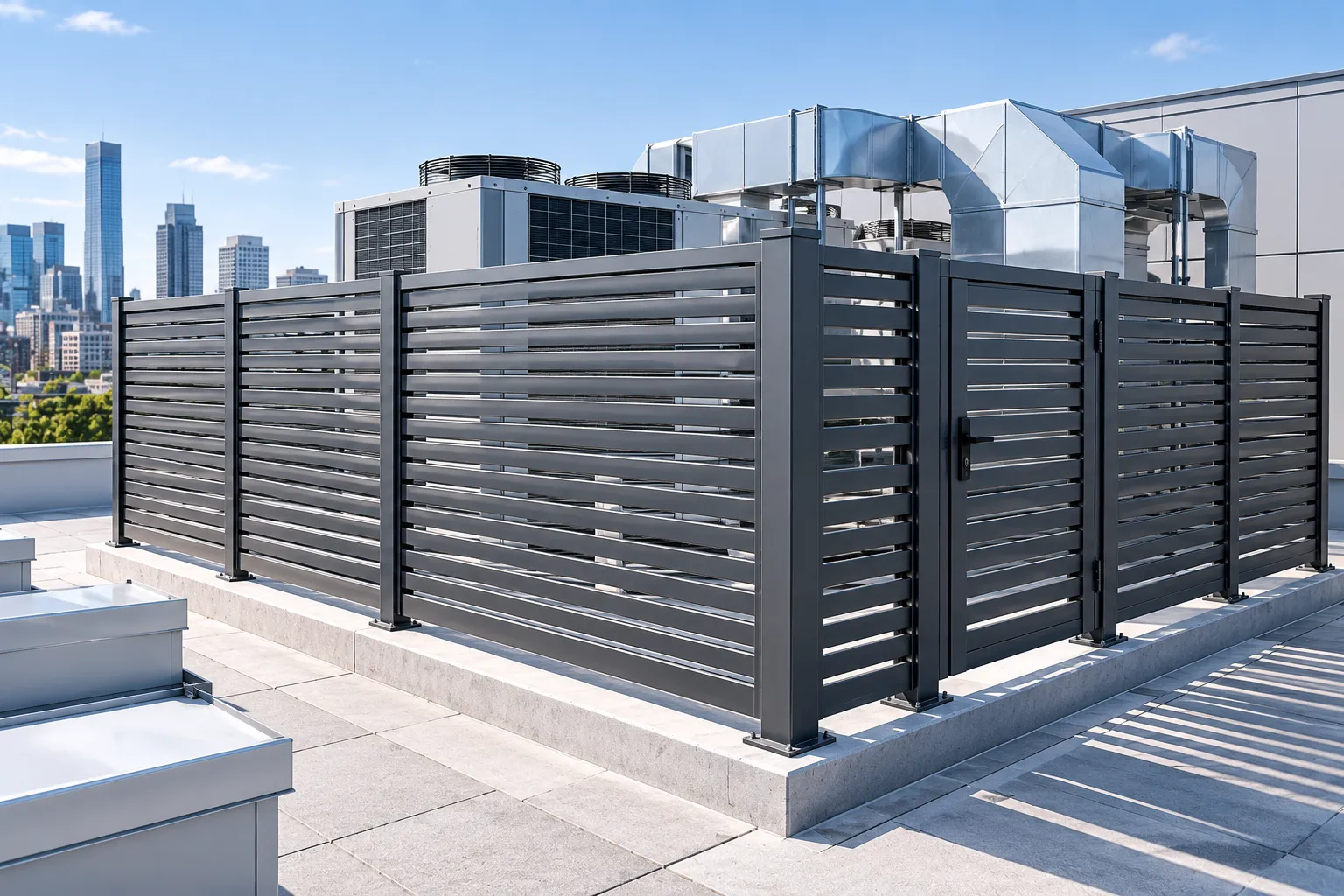 Rooftop HVAC Screening and Louvered Equipment Enclosures
