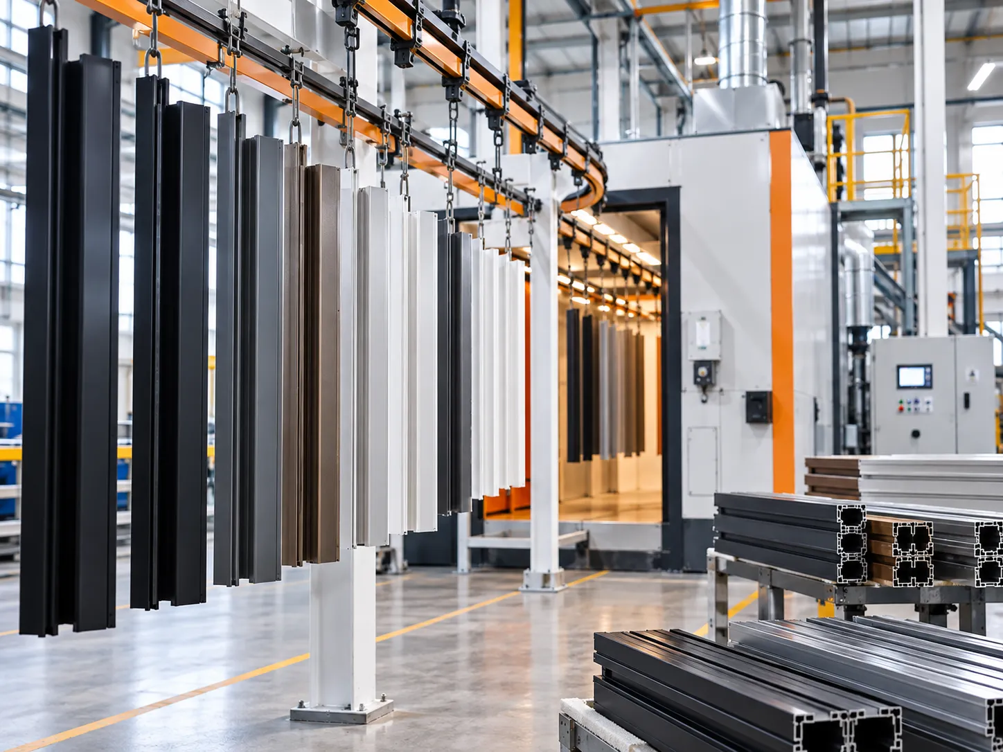 Architectural powder coating PVDF and anodizing production line