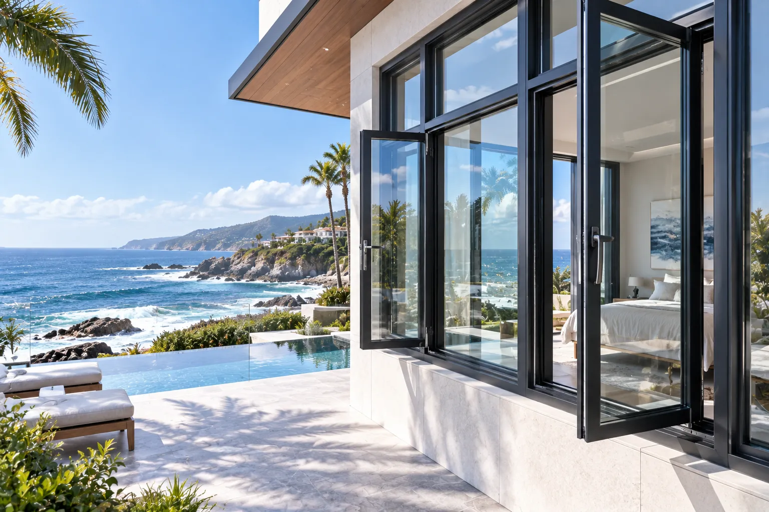 Coastal architectural windows