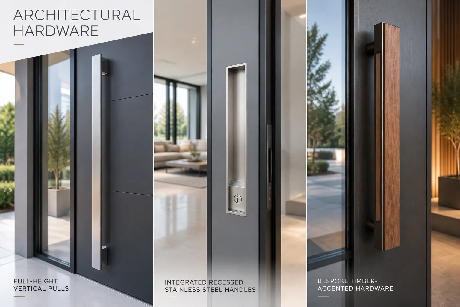 Luxury architectural door hardware and handles